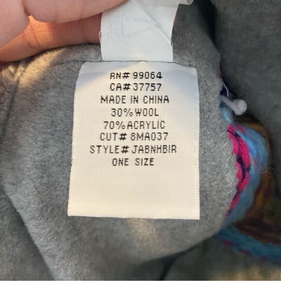 Billabong unisex colorful rainbow wool blend fleece lined ear flap ties hat OS - Picture 8 of 9